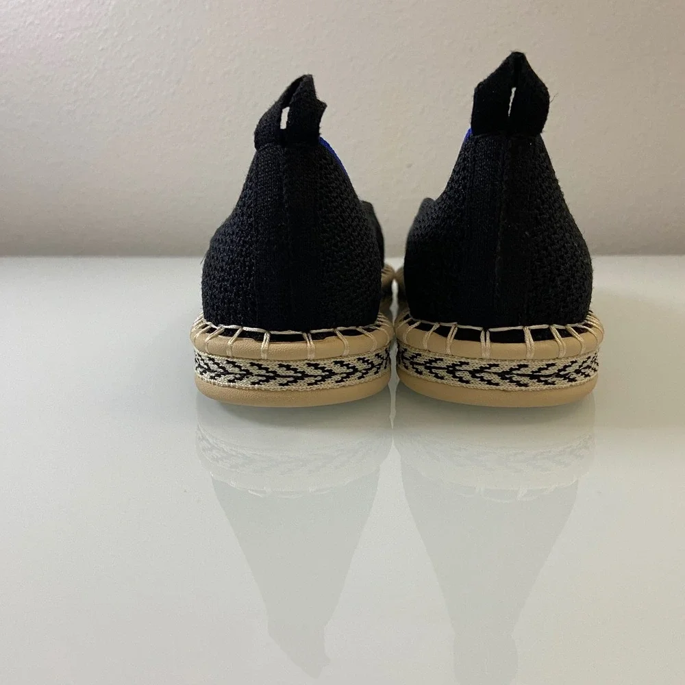 Rothys Espadrille Black Knit Slip On Women Shoes Sz 8